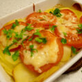 Italiaans ovenschoteltje kabeljauw , paddenstoelenmix en mozzarella.