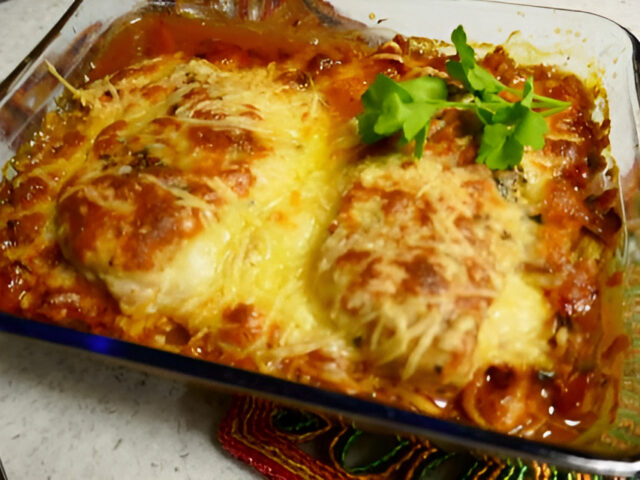 Kip in pittige tomaten – groente – ovenschotel…..