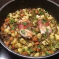 Kipfilet in Parmaham op een bedje van balsamicolinzen