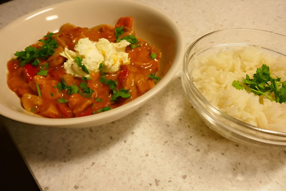 Kipgoulash met paprika en champignons