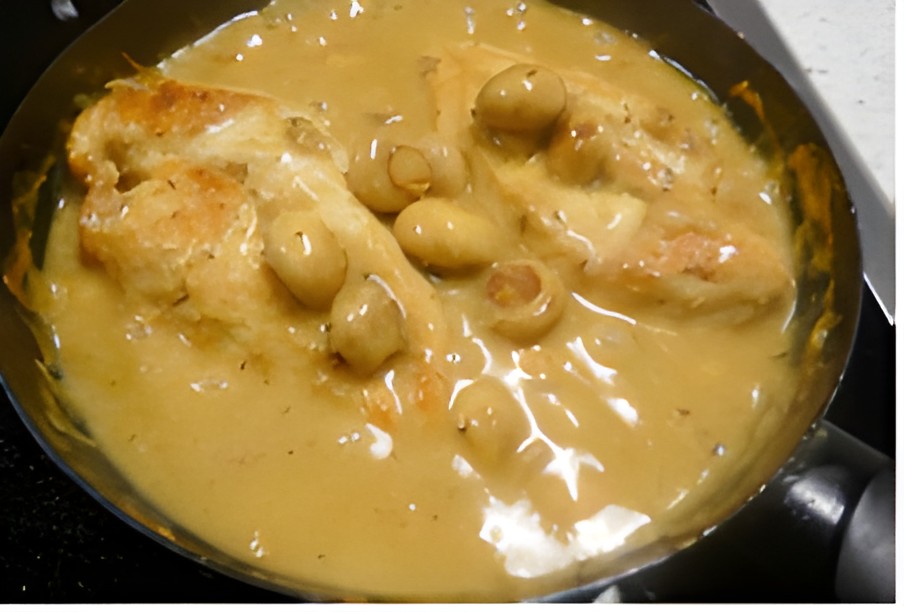 Kipfilet met champignonnetjes in een zalige mosterd roomsaus.