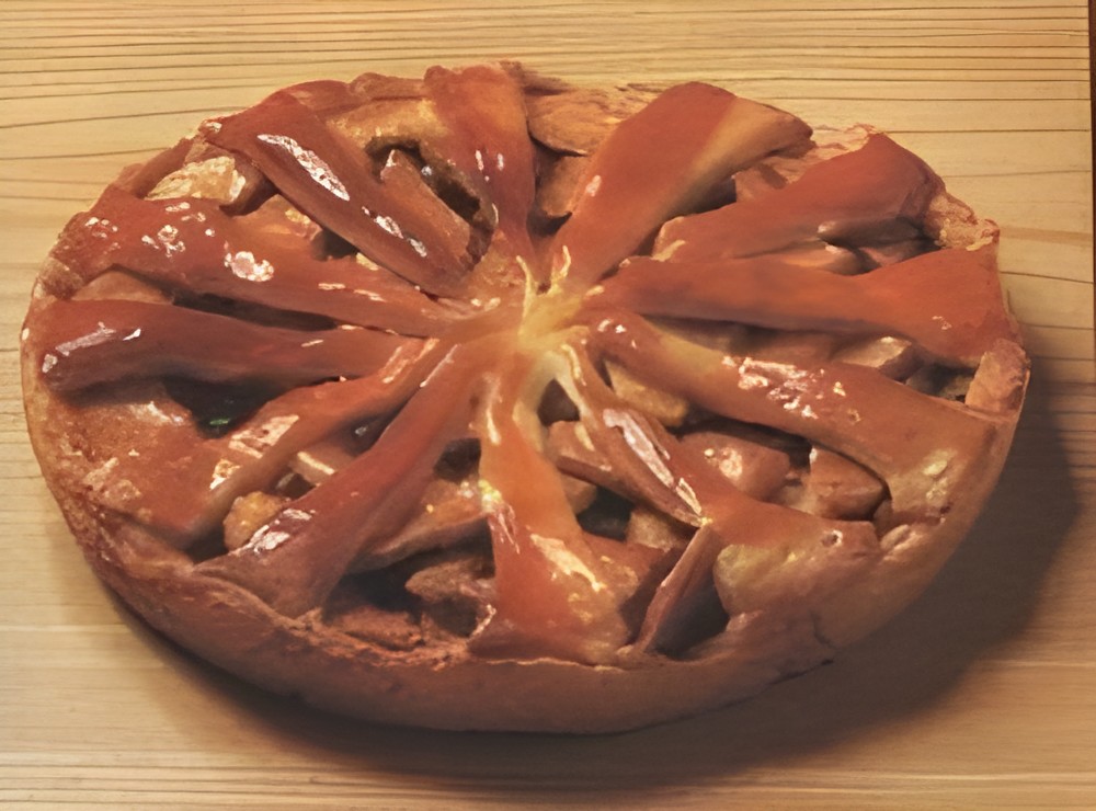 Snelle appeltaart van croissantdeeg