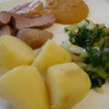 Malse varkenshaas met pittige mangosaus.