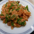 Mini penne met babyspinazie , chorizo en meer lekkernijen…..