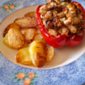 Paprika gevuld met tonijn uit de oven