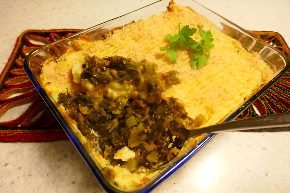 Pittige ovenschotel boerenkool met gehakt