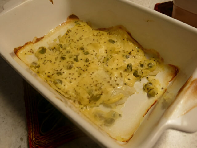 Scholletjes onder een romig dekentje uit de oven….