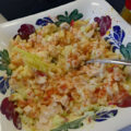 Snelle gerookte kip salade voor op een broodje of een toastje.