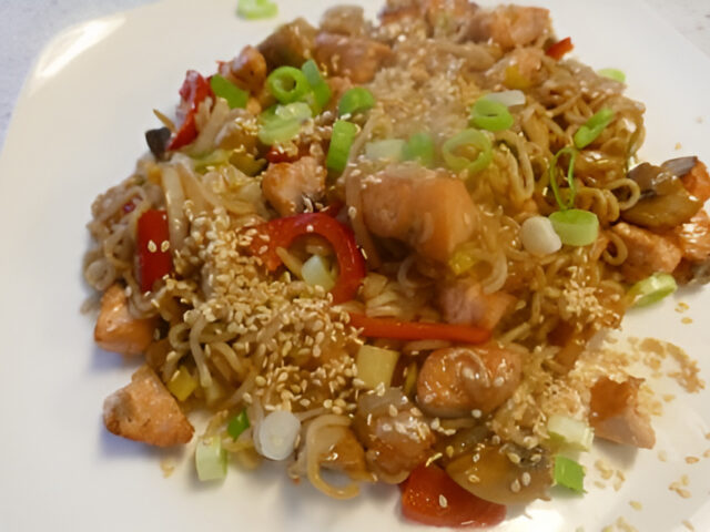 Snelle Zalm Teriyaki uit de Wok…..