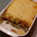Snijbonen ovenschotel met tomaat, kruidenroomkaa en een romige puree met kaas