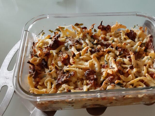 Spätzle met cantharellen