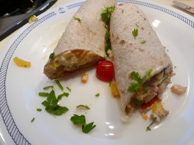 Spek en Ei Wrap met groente…