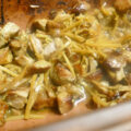 Thaise Varkensstoofpot met bamboescheutjes uit de oven. ( Römertopf )