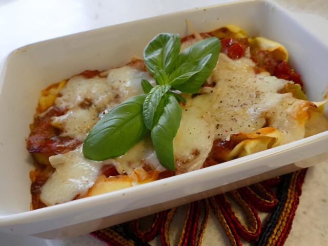 Verrukkelijke Tortellini met buffelmozzarella uit de oven ….