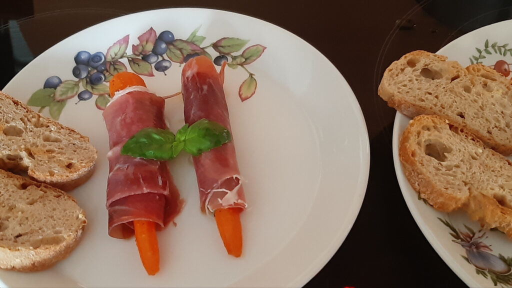 Worteltjes in Parmaham