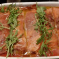 Zalmfilet met Parmaham in een heerlijke Italiaans gekruide saus